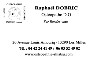 Carte de visite et slogan du Thérapeute Raphaël Dobric