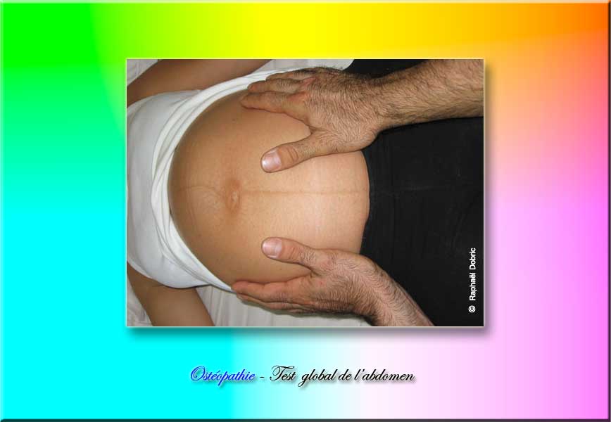 Photo Ostéopathie : Test global de l'abdomen.